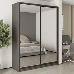 Шафа-купе дводверна MebelStar Уні BG 2 Дзеркала 180x45x240 см Антрацит (MBS-10550)