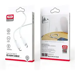 Кабель XO PD Type-C to Type-C NB208B Liquid Silicone 60W 1m White - мініатюра 2