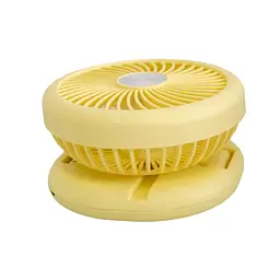 Вентилятор настільний Mini Fan W1646 жовтий, акумуляторний складаний, USB, 2 швидкості - мініатюра 6