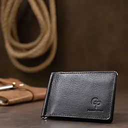 Чоловічий затиск для грошей із монетницею Grande Pelle 11548 чорний - мініатюра 9