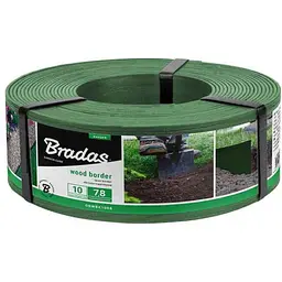 Бордюр газонний BRADAS пластик WOOD BORDER, 78мм х 2,8мм х 10м, зелений, OBWGR1008