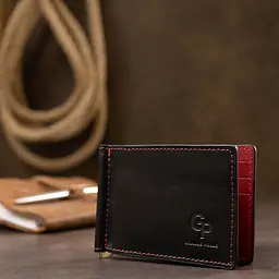 Шкіряний стильний затискач для грошей унісекс Grande Pelle 11541 чорний - мініатюра 9