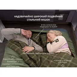 Спальний мішок двомісний із подушками Naturehike CNK2350WS019, зелений - мініатюра 11