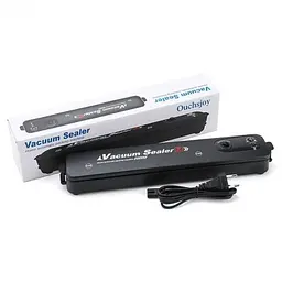 Вакууматор Vacuum Sealer вакуумний пакувальник для їжі, побутовий вакууматор чорний - мініатюра 2