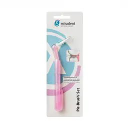 Міжзубний йоржик Miradent Pic Brush Intro Kit Тримач + 1 йоржик (рожевий)