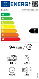 Посудомийна машина Electrolux Electrolux, 13 комплектів Е, 60 см, дисплей, інвертор, нерж - мініатюра 7