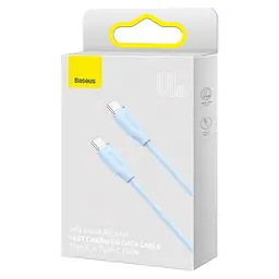 Кабель Baseus Jelly Liquid Silica Gel Fast Charging Data Type-C to Type-C100W 1.2m CAGD030003 Blue - мініатюра 3