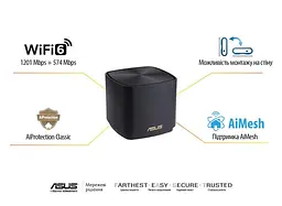 Wi-Fi Mesh система Asus ZenWiFi XD4 Plus 3pk Black (90IG07M0-MO3C50) - мініатюра 7