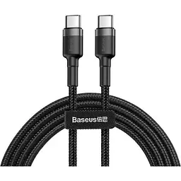 Кабель Baseus Cafule Type-C to Type-C PD2.0 60W (20V 3A) 1m grey black (CATKLF-GG1)