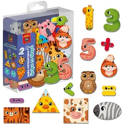 Дитяча розвиваюча магнітна гра "Диво-математика. Цифри та фігури" Vladi Toys VT5411-19 31 магнит - мініатюра 3