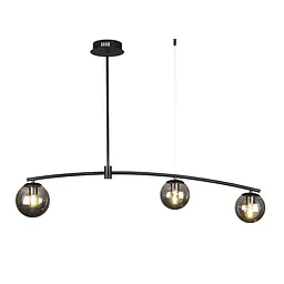 Люстра стельова LED Levistella 7529827-3 BK+BK, E27, чорний метал, 3 плафони, сучасний стиль - мініатюра 2