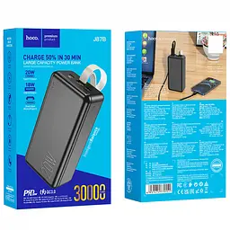 Портативний ЗП Power Bank Hoco J87B Tacker PD20W+QC3.0 30000 mAh Black - мініатюра 5