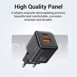 Мережевий зарядний пристрій Usams US-CC189 30W Black [CC189TC01] [139639] - мініатюра 4