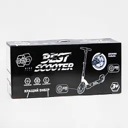 Самокат Best Scooter складаний 49х14х93-103 см Чорний 000231305 - мініатюра 7