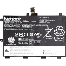 Акумулятор для ноутбуків LENOVO ThinkPad Yoga 11e (45N1748) 7.4V 4600mAh (original) (NB481439) - мініатюра 2