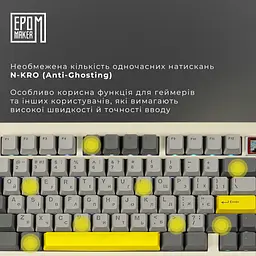 Клавіатура Epomaker TH80 PRO V2 Wisteria Tactile White механічна бездротова (TH80-PROV2-W-WT) - мініатюра 7