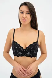 Бюстгальтер напівпоролон PATRICIA 019 359 08 Effetto Lingerie чорний-піон 80C - мініатюра 1