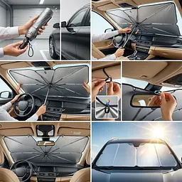 Автомобільна сонцезахисна парасолька шторка для лобового скла Elegant 150x 85 см (EL 100 526) - мініатюра 5