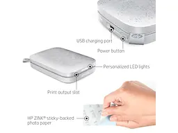 Портативний фотопринтер HP Sprocket 2x3 Luna Pearl (ISPW) - мініатюра 4