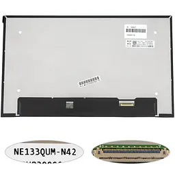 Матриця 13.3" NE133QUM-N42 3840 х 2160, 40pin eDP, IPS, LED, SLIM без додаткової панелі, матова, роз'єм справа внизу для ноутбука