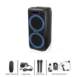 Портативна акустика ASPOR A668 (with microphone) Black - мініатюра 2