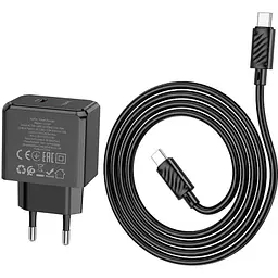Зарядний пристрій HOCO CS13A Ocean USB-C PD 20 Вт + кабель USB-C — USB-C чорний (6942007603843) - мініатюра 7