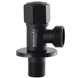 Кран кульовий кутовий Q Professional 1/2″X3/4″ NV-QP888 Black 000025137 - мініатюра 2