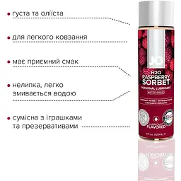 Змазка на водній основі System JO H2O - Raspberry Sorbet (120 мл) - мініатюра 3