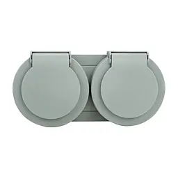 Розетка подвійна Ovivo Electric xOne з заземленням та кришкою сірий - мініатюра 5
