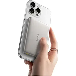 Зовнішній акумулятор Baseus PicoGo Ultra Slim Qi2 10000mAh 27W Silver (E0027203) [152273] - мініатюра 3