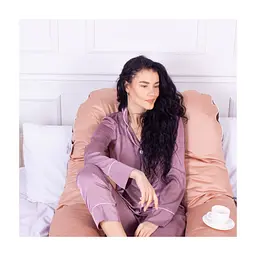 Подушка MirSon для вагітних і відпочинку Delicate Satin №8028 U-подібна Cappuccino (2200006178668) - мініатюра 7