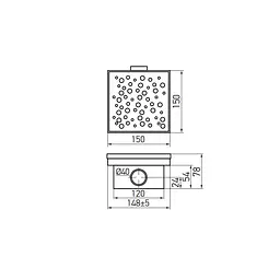 Душовий трап Koer FD20-S150 нержавіюча сталь 150x150 мм KR3282 - мініатюра 2