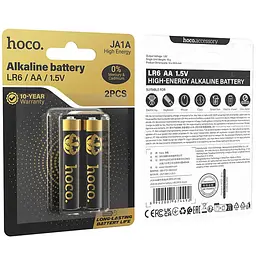 Батарейки Hoco JA1A AA LR6 Alkaline 2 pcs Black - мініатюра 2