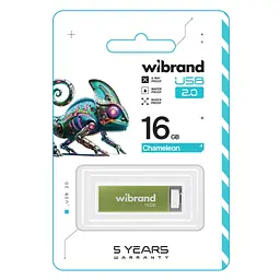 USB флеш накопичувач Wibrand 16GB Chameleon Green USB 2.0 (WI2.0/CH16U6LG) - мініатюра 2