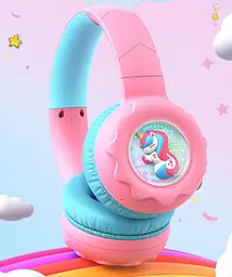 Дитячі бездротові навушники з єдинорогом Onikuma B-75 з Bluetooth 5.4, RGB підсвіткою Рожеві - мініатюра 11