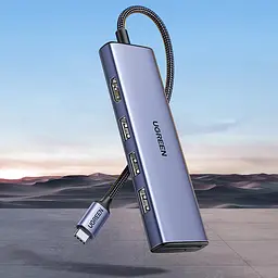 Док-станція USB3.0 Type-C --> HDMI 4K30Hz/3xUSB-А 3.0/Type-C/PD 100W 6-in-1 CM511 Ugreen - мініатюра 4