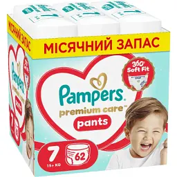 Підгузки Pampers Premium Care Pants Розмір 7 (15+ кг) 62 шт (8006530320245)