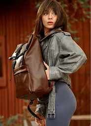 Жіночий рюкзак Sambag RollTop Milton шоколадний 41 х 30 х 16 см (24211020) - мініатюра 8