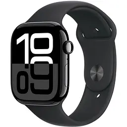 Смарт-годинник Apple Watch Series 10 GPS, 42mm, Jet Black, Black Sport Band, M/L (Grade B) Seller Refurbished