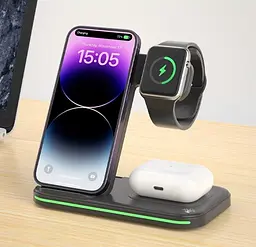 Бездротова зарядна станція OJD-95 Wireless Charger Stand (з функцією MagSafe) 15W - мініатюра 2