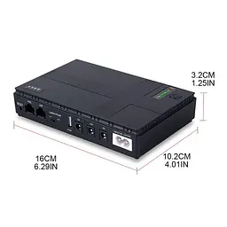 Джерело безперебійного живлення для роутерів/комутаторів DC1018P DC UPS 10400 mAh Black (2020000426844) - мініатюра 3