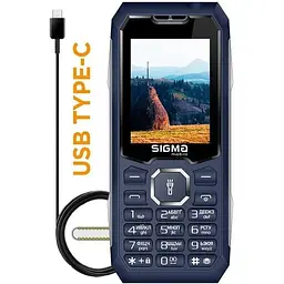 Кнопковий телефон Sigma mobile X-Style 341 BRO TYPE-C синій - мініатюра 7