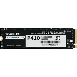 Твердотільний накопичувач SSD 2Tb, P410, PCI-E 4.0 x4, M.2 2280, 3D TLC, 5000/4500 МБ/с Patriot teh0019795