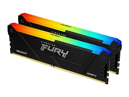 Модуль пам'яті Kingston FURY 64 GB (2x32GB) DDR4 3200 MHz Beast Black RGB (KF432C16BB2AK2/64) - мініатюра 1