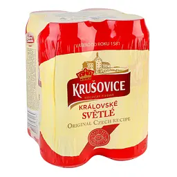Набір пиво Krusovice Kralovske Svetle, світле, з/б, 4,2%, 2 л (4 шт. по 0,5 л) - мініатюра 3