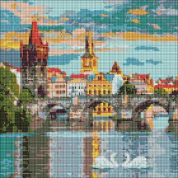 Алмазна мозаїка Вечірня Прага AMO7217 40х40 см Ідейка