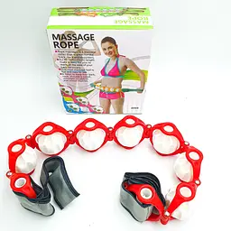 Масажер ручний антицелюлітний роликовий стрічковий 7 кульок UKC Massage Rope червоний - мініатюра 5
