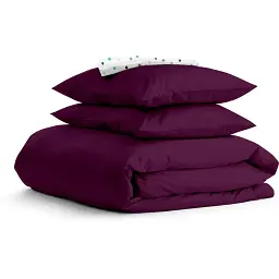 Комплект постільної білизни Cosas сімейний PLUM CS1 2 x 160 x 220 см (Ranfors77_CherryDark_ColorBlots_160x2)