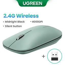 Маніпулятор миша бездротова UGREEN MU001 Portable Wireless Mouse Green - мініатюра 3