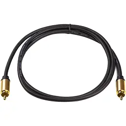 Кабель коаксіальний PowerPlant RCA 26AWG, 1 м, чорний